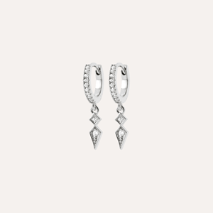 Créoles sally argent 925 rhodié - pendentifs losanges