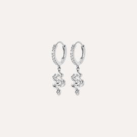 Créoles serena argent 925 rhodié - motif serpent