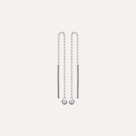 Boucles éléonore traversantes zirconium argent 925 rhodié