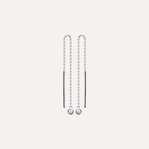 Boucles éléonore traversantes zirconium argent 925 rhodié