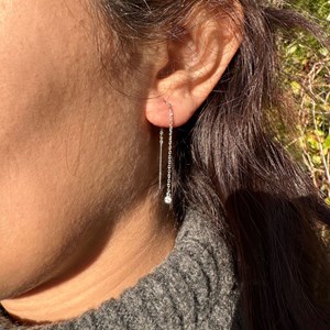 Boucles éléonore traversantes zirconium argent 925 rhodié