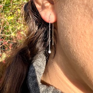 Boucles éléonore traversantes zirconium argent 925 rhodié