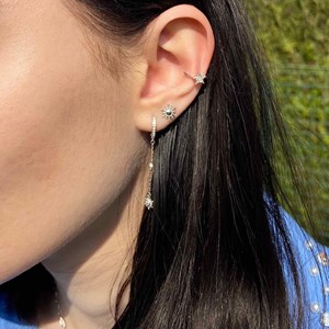 Créoles ophélie pendantes solaires zirconium argent 925