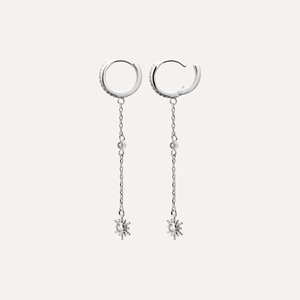 Créoles ophélie pendantes solaires zirconium argent 925