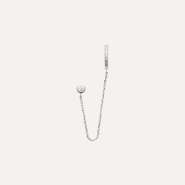 Double boucle erika argent 925 rhodié - puce & créole, à l'unité