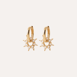 Créoles betty plaqué or 18 carats - étoiles serties