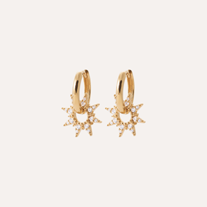 Créoles betty plaqué or 18 carats - étoiles serties