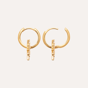 Créoles betty plaqué or 18 carats - étoiles serties