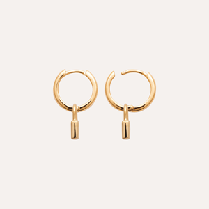 Créoles cléo plaqué or 18 carats - pendentifs cadenas