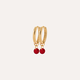 Créoles deva plaqué or 18 carats - cristaux rouge rubis