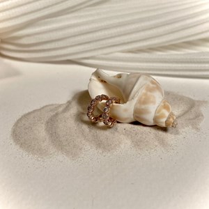Demi-créoles elisa plaqué or 18 carats - perlées et serties