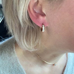 Créoles fionna plaqué or 18 carats - bombé et laque colorée