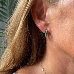 Créoles fionna plaqué or 18 carats - bombé et laque colorée