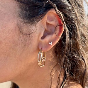 Créoles maylie plaqué or 18 carats - maillons évidés