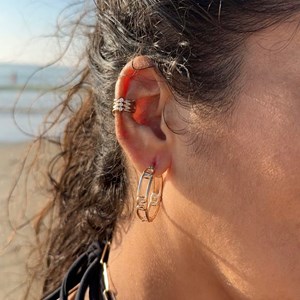 Créoles maylie plaqué or 18 carats - maillons évidés