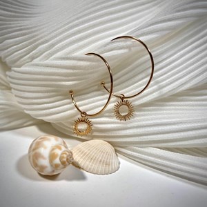 Créoles roxane plaqué or 18 carats - soleil ajouré