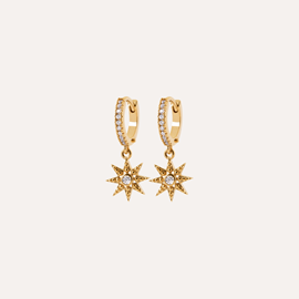 Créoles steffy plaqué or 18 carats - étoiles polaires