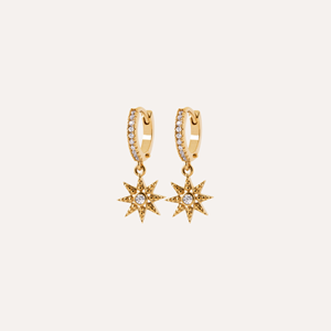 Créoles steffy plaqué or 18 carats - étoiles polaires