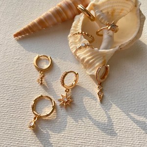 Créoles steffy plaqué or 18 carats - étoiles polaires