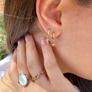 Créoles steffy plaqué or 18 carats - étoiles polaires