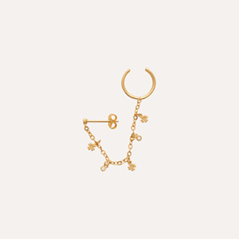 Boucle et bague camille plaqué or - chaînette trèfles, à l'unité