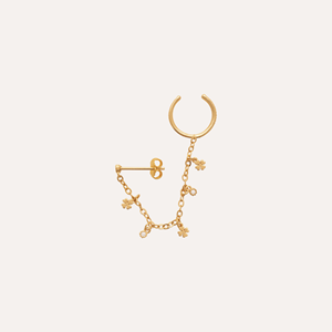 Boucle et bague camille plaqué or - chaînette trèfles, à l'unité
