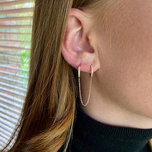 Boucles kristen plaqué or 18 carats - double anneau, à l'unité