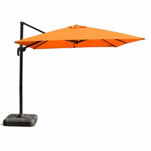 Palatino parasol carré 3x3 déporté rotatif orange en aluminium