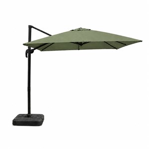 Palatino parasol carré 3x3 déporté rotatif vert en aluminium