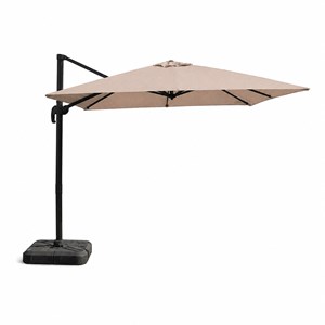 Palatino parasol carré 3x3 déporté rotatif taupe en aluminium