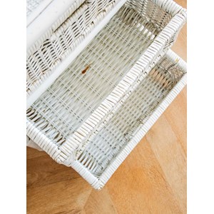 Commode en rotin peint blanc n°614