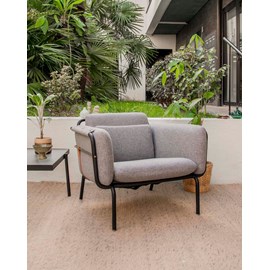 Jakob, le fauteuil en tissu gris n°1206