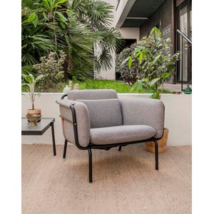 Jakob, le fauteuil en tissu gris n°1206
