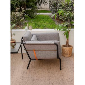 Jakob, le fauteuil en tissu gris n°1206