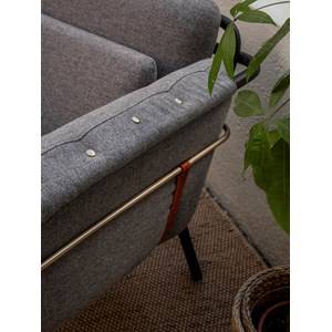 Jakob, le fauteuil en tissu gris n°1206