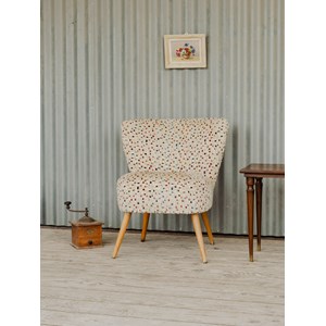 Fauteuil en tissu beige coloré n°1207