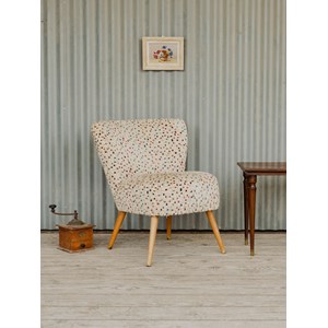 Fauteuil en tissu beige coloré n°1207