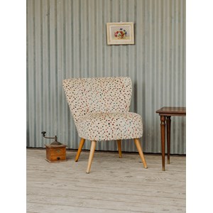 Fauteuil en tissu beige coloré n°1207