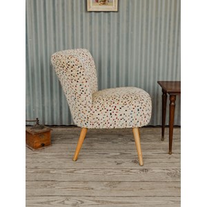 Fauteuil en tissu beige coloré n°1207