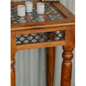 Table d'appoint en bois et céramique n°901