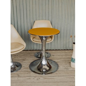 Table à manger en verre fumé et chromée n°1150