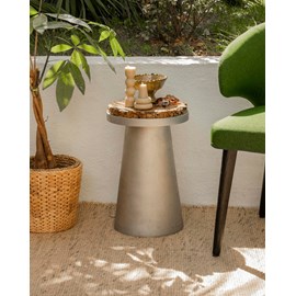 Table d'appoint en aluminium et liège n°1327