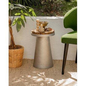 Table d'appoint en aluminium et liège n°1327
