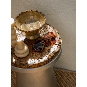 Table d'appoint en aluminium et liège n°1327