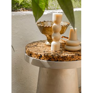 Table d'appoint en aluminium et liège n°1327