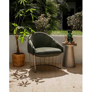 Fauteuil lounge en velours n°1199