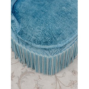 Fauteuil crapaud bleu velours n°920