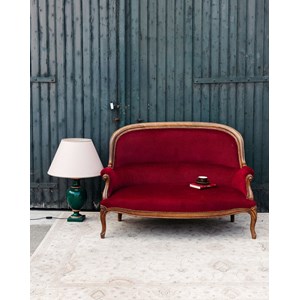 Banquette en velours rouge n°48