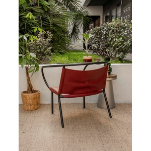 Fauteuil en cuir bordeaux n°1204