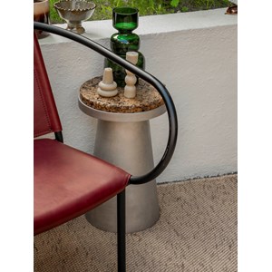 Fauteuil en cuir bordeaux n°1204